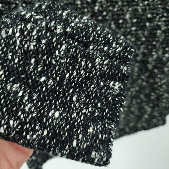 Helmut Lang Textured Cotton/Linen Scoop Neck 3/4 Sleeve Sweater S Black/White - Picture 8 of 16